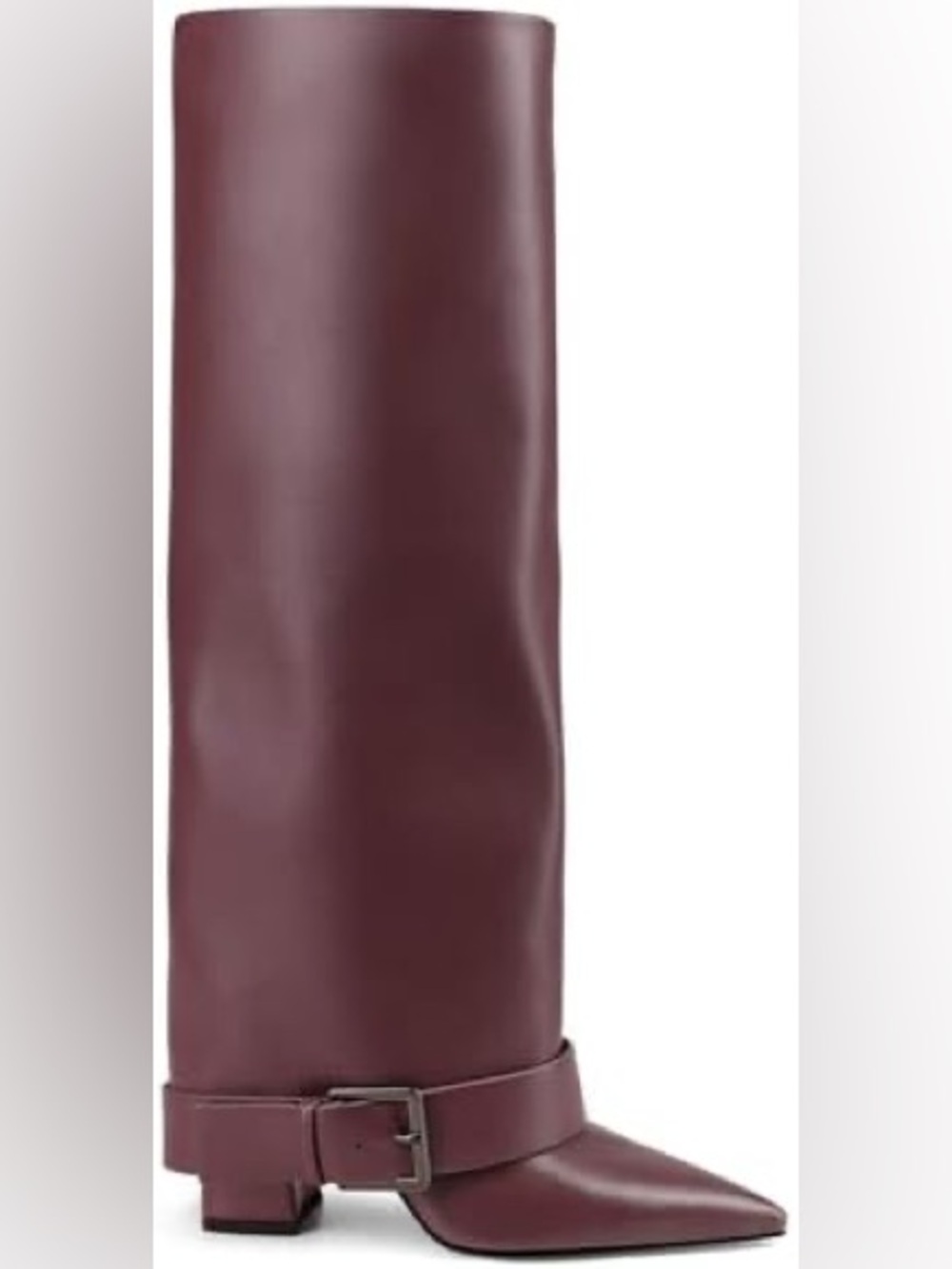 Burgundy Knee High Heeled Boot with Skirt Sz 7 BNWOB - Picture 5 of 8